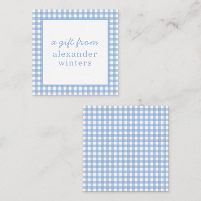 Gingham Personalized Gift Enclosure Cards (Front/Back)