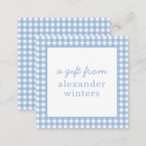 Gingham Personalized Gift Enclosure Cards