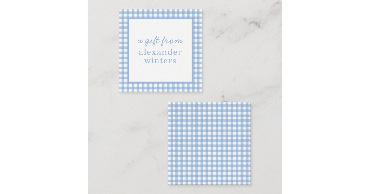 Gingham Personalized Gift Enclosure Cards Zazzle