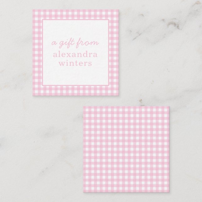 Gingham Personalized Gift Enclosure Cards (Front/Back)