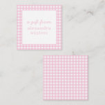 Gingham Personalized Gift Enclosure Cards