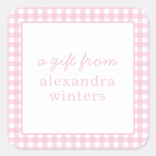 Gingham Personalized Gift Stickers