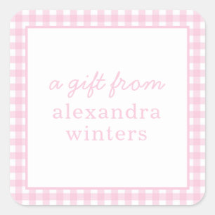 Gingham Personalized Gift Stickers