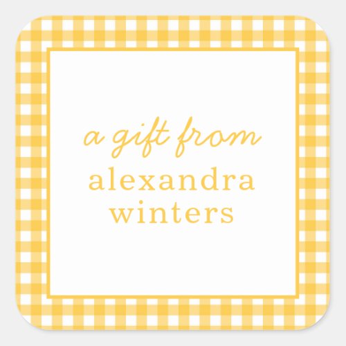 Gingham Personalized Gift Stickers