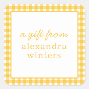 Gingham Personalized Gift Stickers