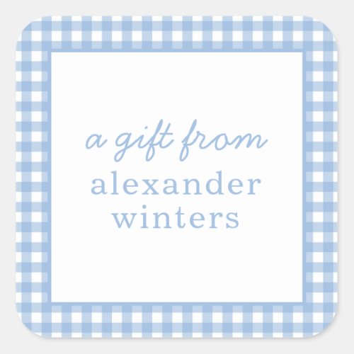 Gingham Personalized Gift Stickers