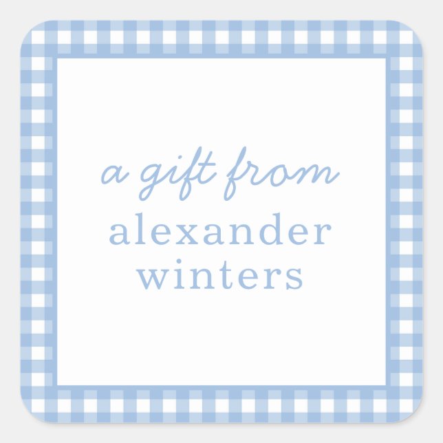 Gingham Personalized Gift Stickers (Front)