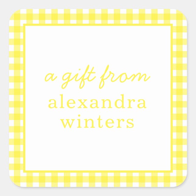 Gingham Personalized Gift Stickers (Front)