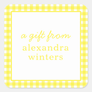 Gingham Personalized Gift Stickers