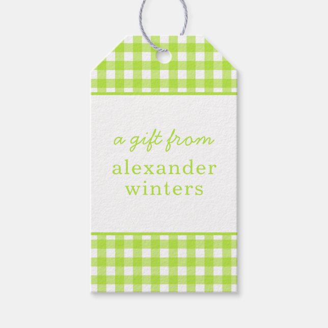 Gingham Personalized Gift Tags (Front)