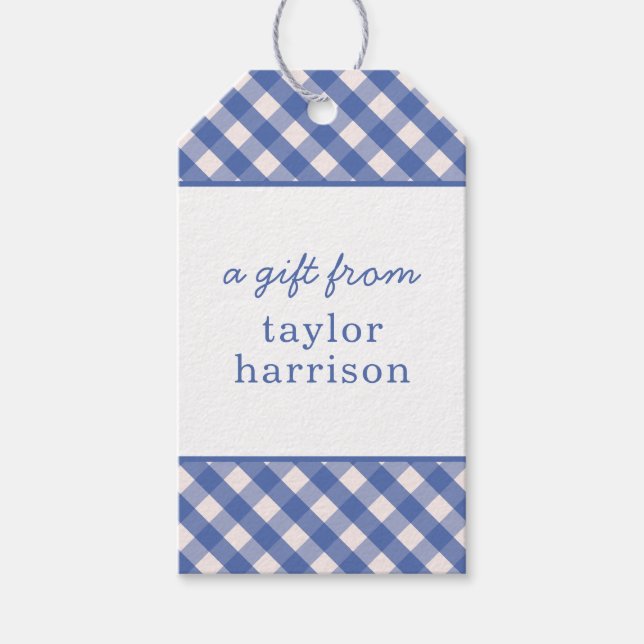 Gingham Personalized Gift Tags (Front)