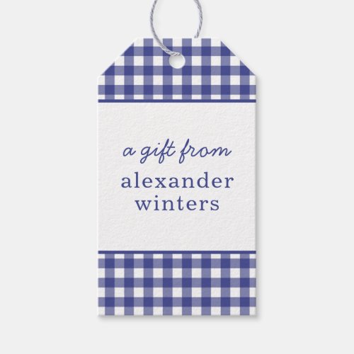 Gingham Personalized Gift Tags