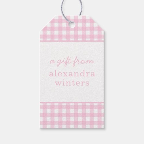 Gingham Personalized Gift Tags