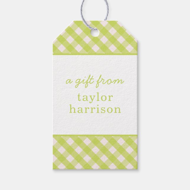 Gingham Personalized Gift Tags (Front)