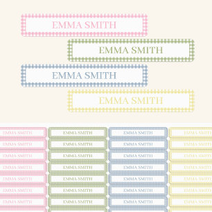 Gingham Personalized Name Kids' Labels