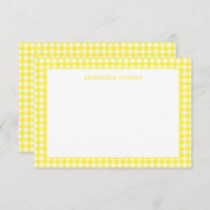 Gingham Personalized Note Cards