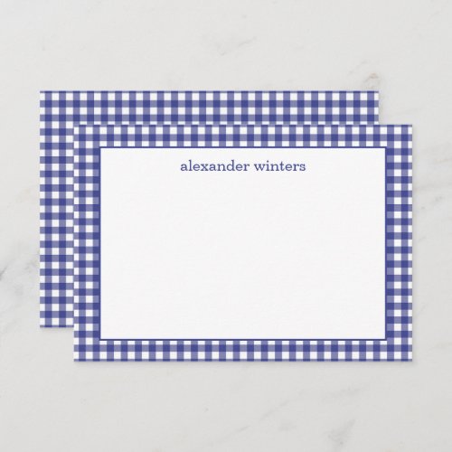 Gingham Personalized Note Cards