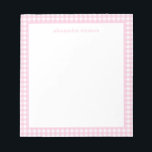 Gingham Personalized Notepad<br><div class="desc">PreppyPrint.com - Add your personalized touch to this notepad. Click "edit design" to change the font,  image size,  etc. Transfer this design onto the products of your choice too! Please visit my designer store,  PreppyPrint.com,  for coordinating items.</div>