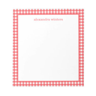 Gingham Personalized Notepad