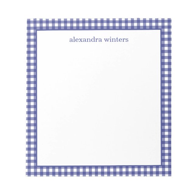 Gingham Personalized Notepad (Front)
