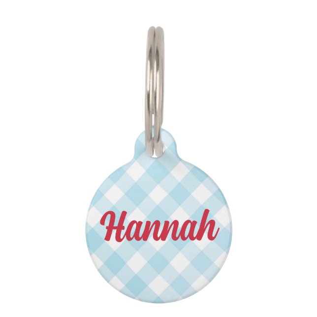 Gingham Pet ID Tag (Front)