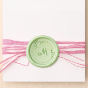 Gingham Peter the Rabbit Blue Monogram Baby Shower Wax Seal Sticker