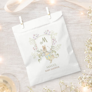 Gingham Peter the Rabbit Monogram Baby Shower Favor Bag