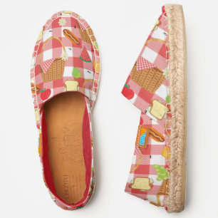 gingham picnic basket ants retro  espadrilles