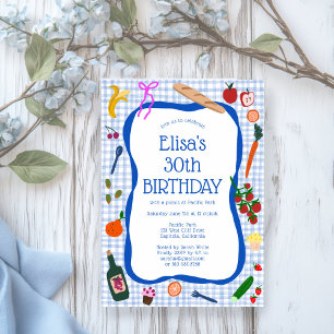 Gingham Picnic Modern Cute CUSTOM BIRTHDAY PARTY Invitation