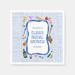 Gingham Picnic Modern Cute CUSTOM Bridal Shower Napkins
