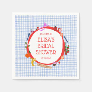 Gingham Picnic Modern Cute CUSTOM Bridal Shower Napkins