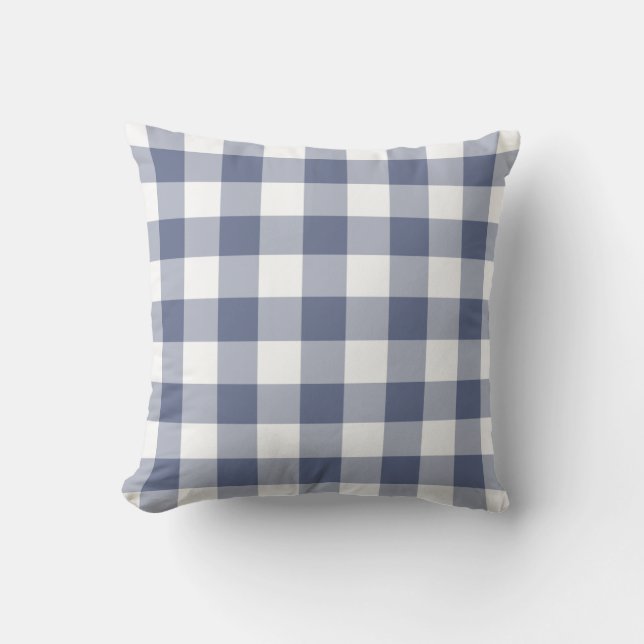 Gingham Pillow in Blue (Front)