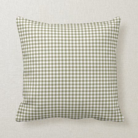 Gingham Pillow In Cedar Green