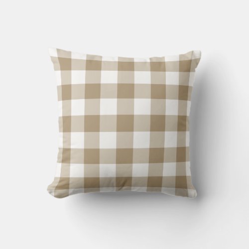 Gingham Pillow in Starfish Brown