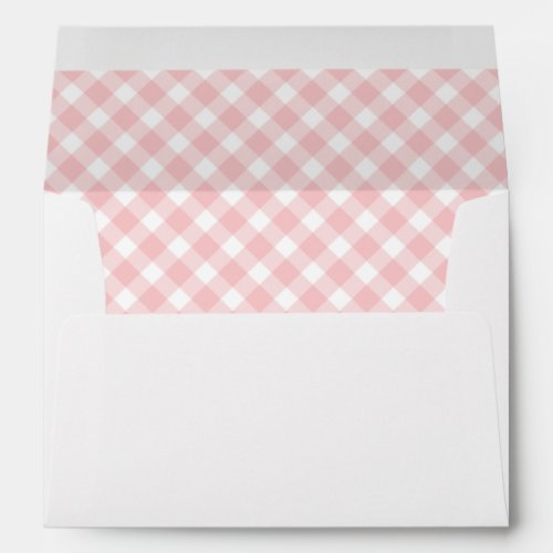 Gingham Pink and White Check  Envelope