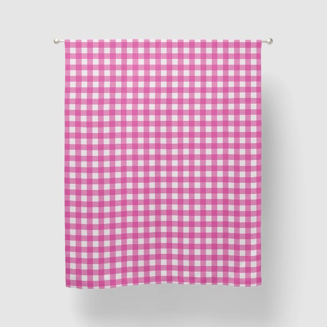 Gingham Pink  Blackout Curtains (Front)