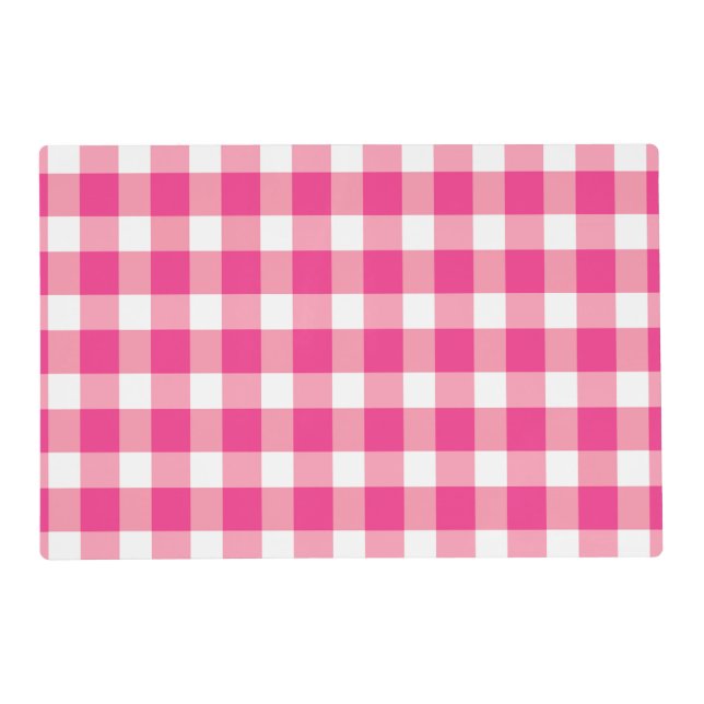 Gingham Pink Design Placemat (Front)