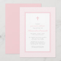 Gingham pink girl baptism
