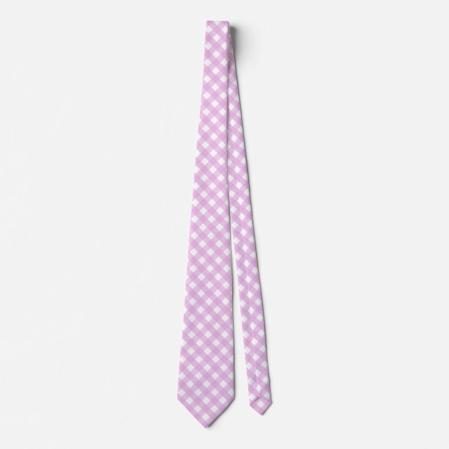 Gingham Pink Neck Tie (Front)