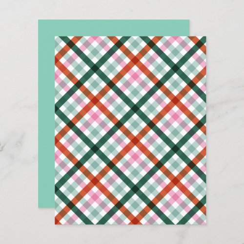 Gingham Pink Red and Green Diamond Pattern