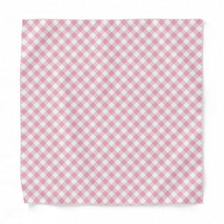 Gingham Pink White Bandana