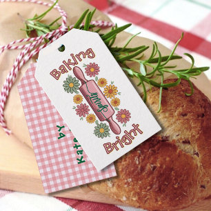 gingham plaid Baking Spirits Bright Holiday Gift Tags