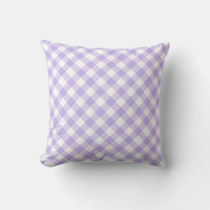 gingham plaid checks checker pattern purple throw pillow