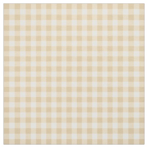 Gingham Plaid Cream Beige Checkered Pattern Fabric