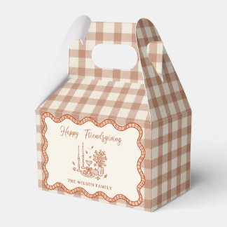 Gingham Plaid Friendsgiving Dinner Favor Boxes