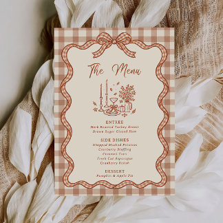 Gingham Plaid Friendsgiving Dinner Menu