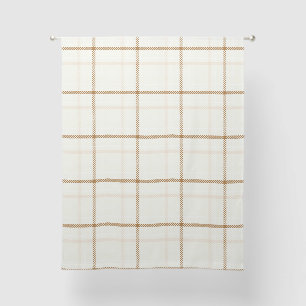 Gingham plaid neutral brown ivory pastel color sheer curtains