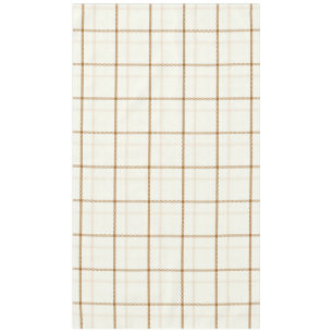 Gingham plaid neutral brown ivory pastel color tablecloth