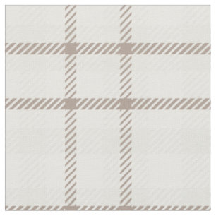 Gingham plaid neutral coffee latte stripes  fabric