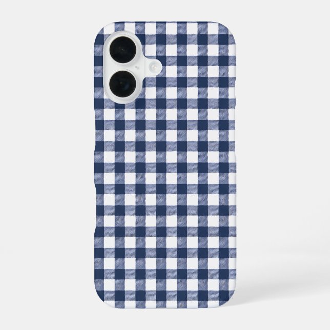 Gingham Plaid Pattern - Navy Blue Iphone Case (Back)